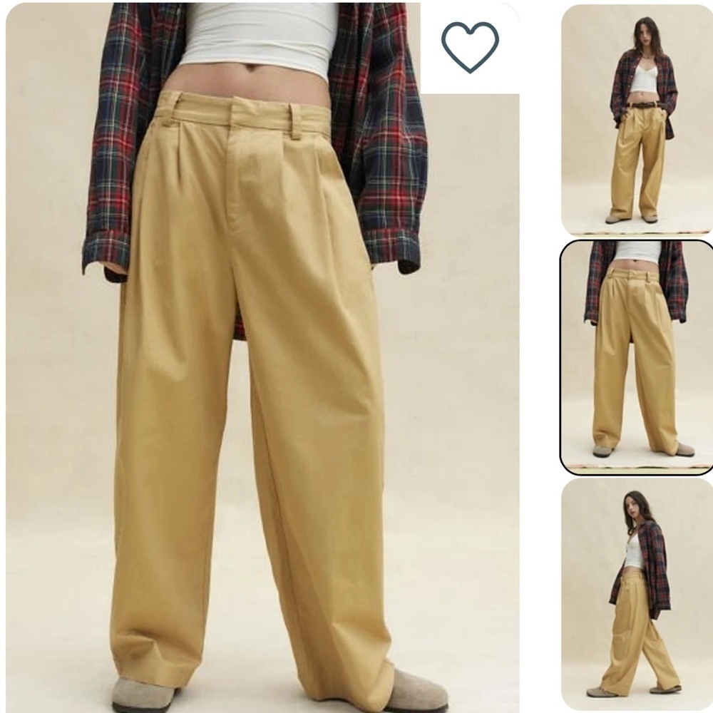 Urban Outfitters BDG Grandpa  Pleated Trouser Pants Tan Khaki NWT Medium